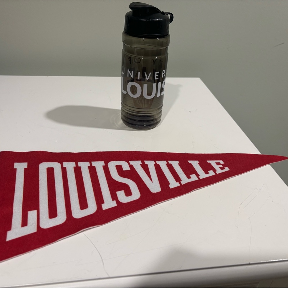 University of Louisville large felt Pennant  and Water Bottle